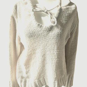 Lilly’s Closet Cream Hooded Knit Sweater Cottage Core